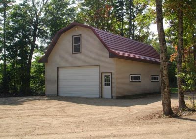 Red Rustic Shingle Roof on a Garage