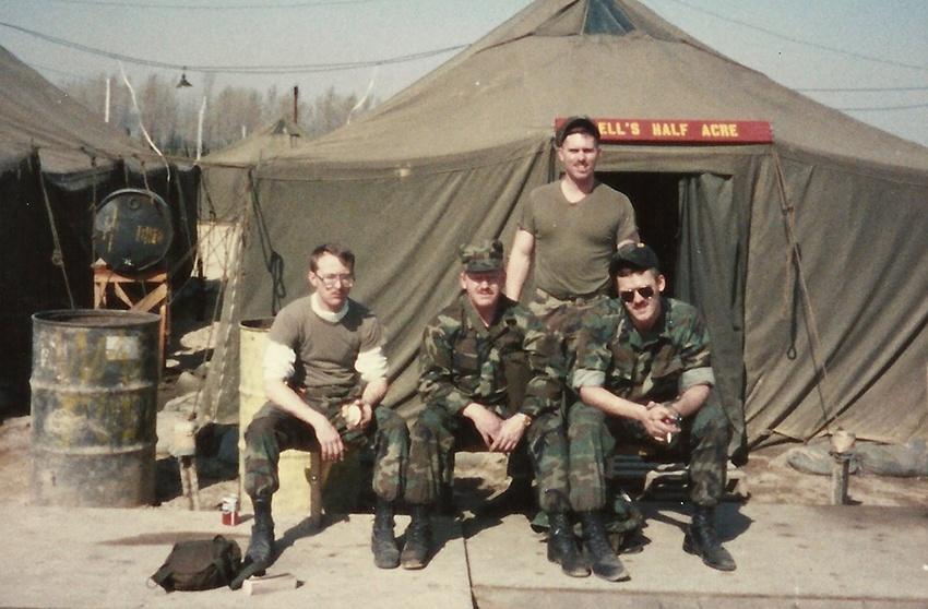 Ray-military AMR Owner, Ray Farmer, with his Marine Corps Squadron