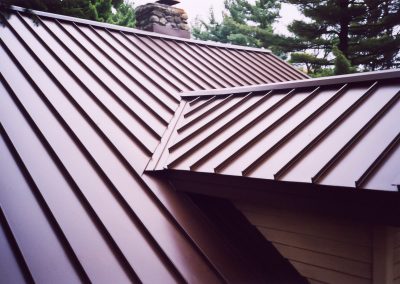 Close up of Red Standing Seam Roof