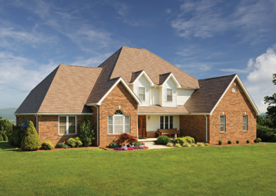 Timbercreek Metal Roofing on a Beautiful Brick Home