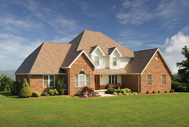 Timbercreek Metal Roofing on a Beautiful Brick Home