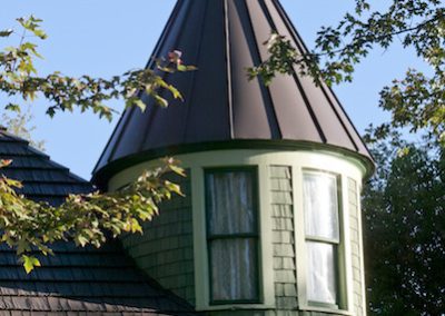 Turret on a Residential Home with Standing Seam Roof
