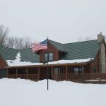 Metal roof in winter
